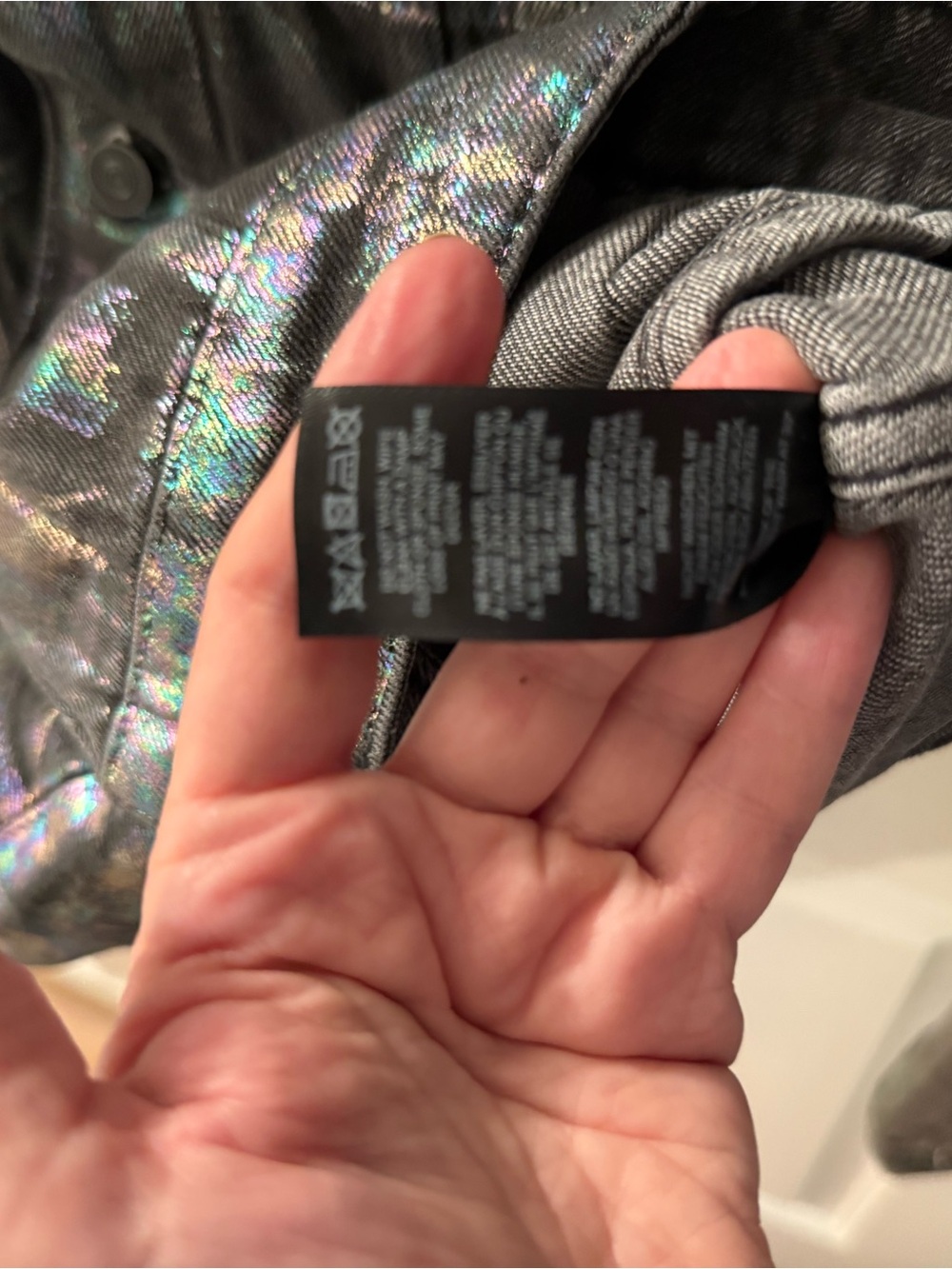 ASOS Holographic Metallic Oil Slick Trucker Jacket - Iridescent - Picture 10 of 10